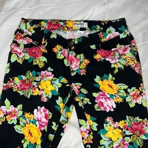 Black Floral Mudd Jeans